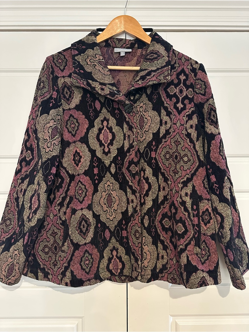 Habitat Black Pink & Gold Patterned Button-Down Top
